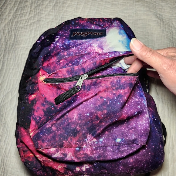 Jansport Backpack Big Cosmic Galaxy Outer Space Stars Sky School  Bookbag Flaw - Picture 3 of 8